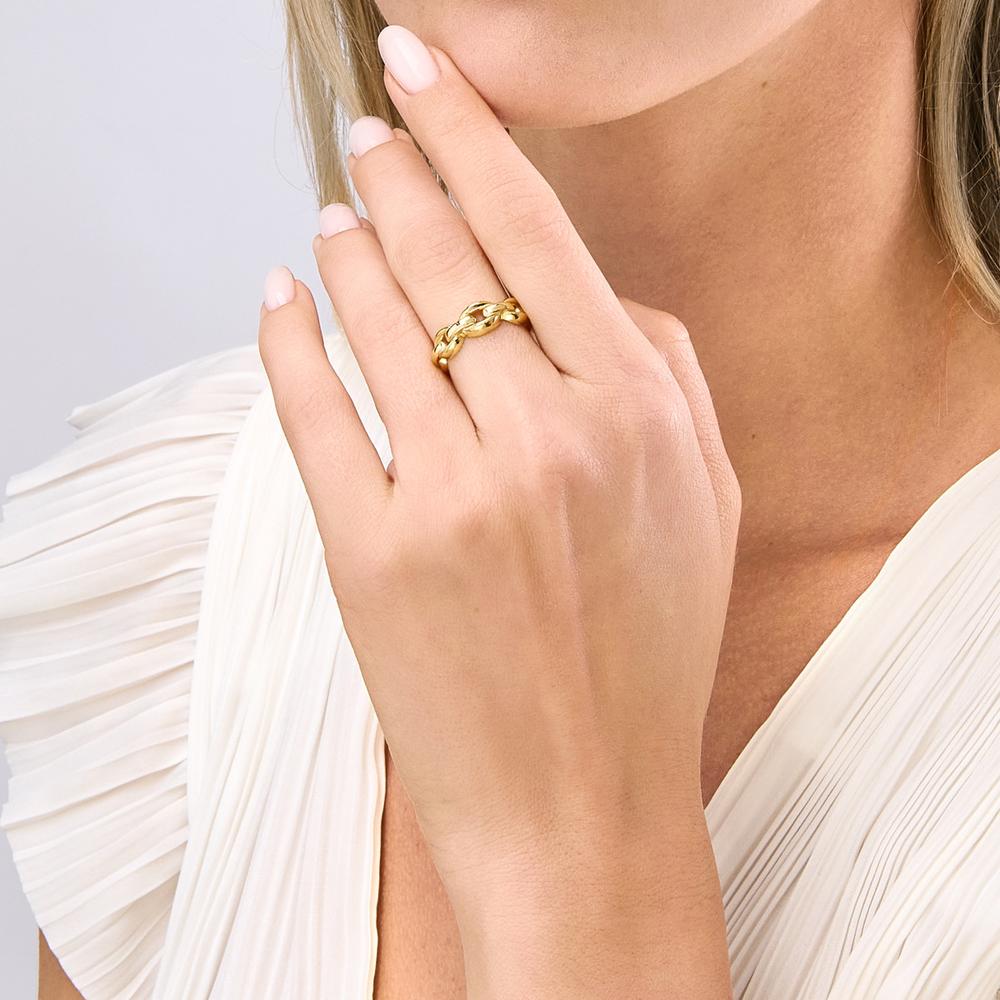 Olas d'Oro - 14K Yellow Gold Open Cable Band Ring - Size 8