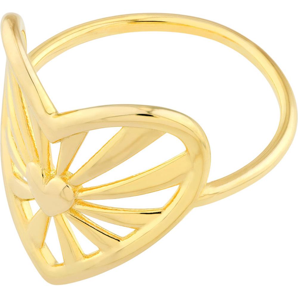 Olas d'Oro - 14K Yellow Gold Open Center Heart Ring - Size 7 - 3.10g