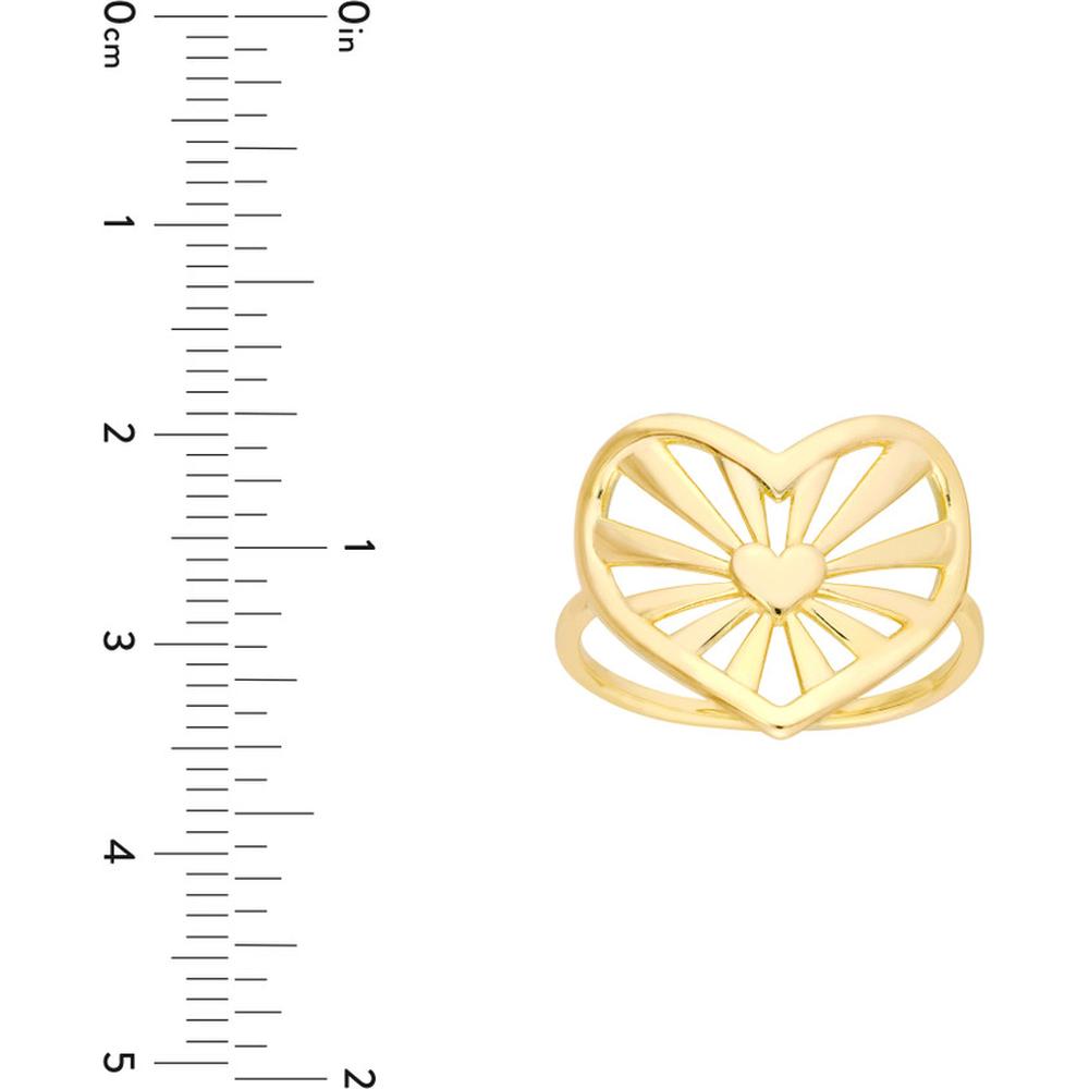 Olas d'Oro - 14K Yellow Gold Open Center Heart Ring - Size 8 - 3.10g