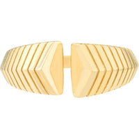 Olas d'Oro - 14K Yellow Gold Open Chevron Cuff Ring - Size 7 - 5.30g