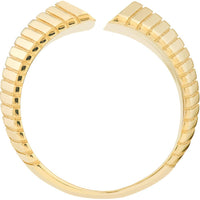 Olas d'Oro - 14K Yellow Gold Open Chevron Cuff Ring - Size 7 - 5.30g