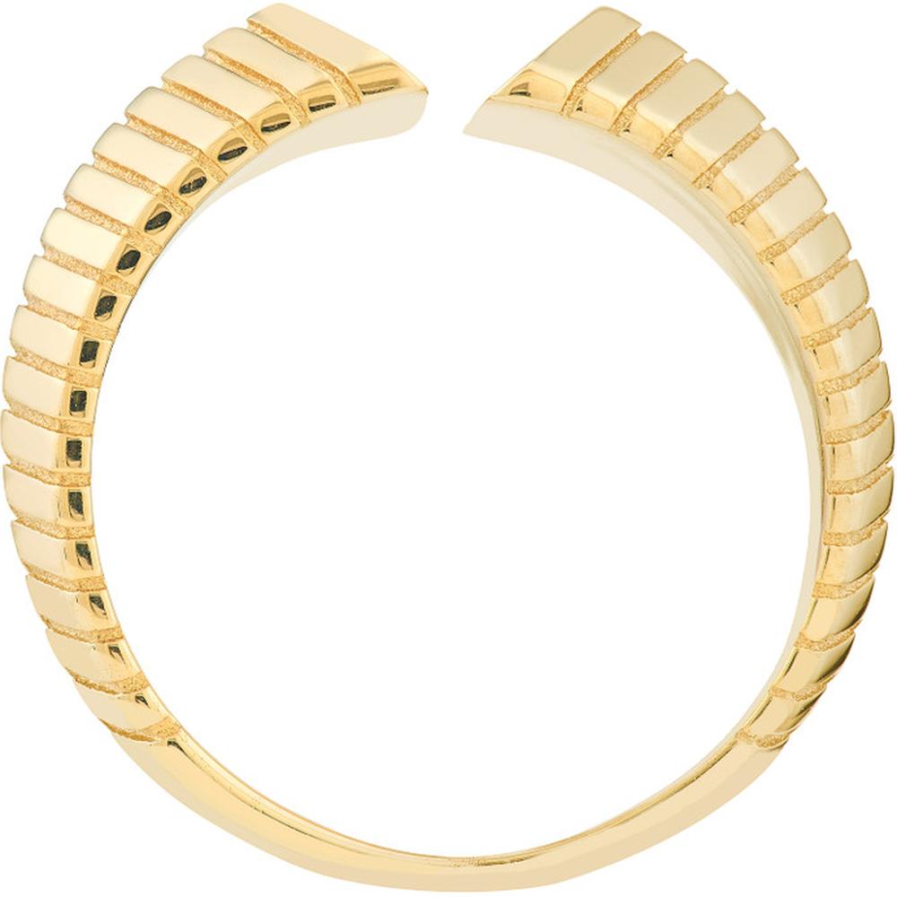 Olas d'Oro - 14K Yellow Gold Open Chevron Cuff Ring - Size 7 - 5.30g