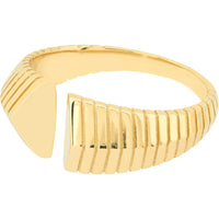 Olas d'Oro - 14K Yellow Gold Open Chevron Cuff Ring - Size 7 - 5.30g