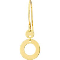 Olas d'Oro - 14K Yellow Gold Open Circle Dangle Earrings on Fish Hook