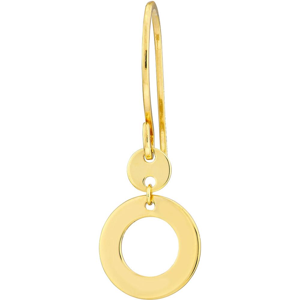 Olas d'Oro - 14K Yellow Gold Open Circle Dangle Earrings on Fish Hook
