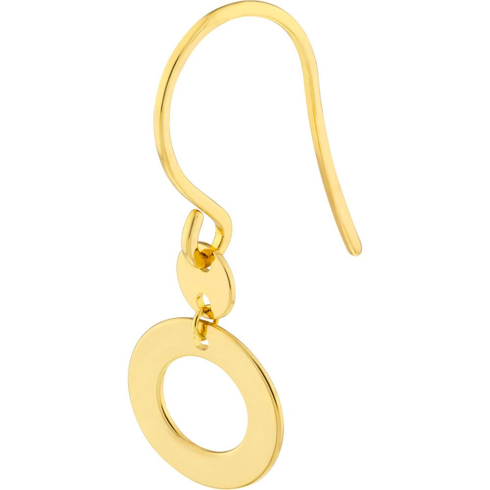 Olas d'Oro - 14K Yellow Gold Open Circle Dangle Earrings on Fish Hook