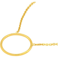 Olas d'Oro - 14K Yellow Gold Open Circle Pendant Necklace with Adjustable Chain  16-18 inches