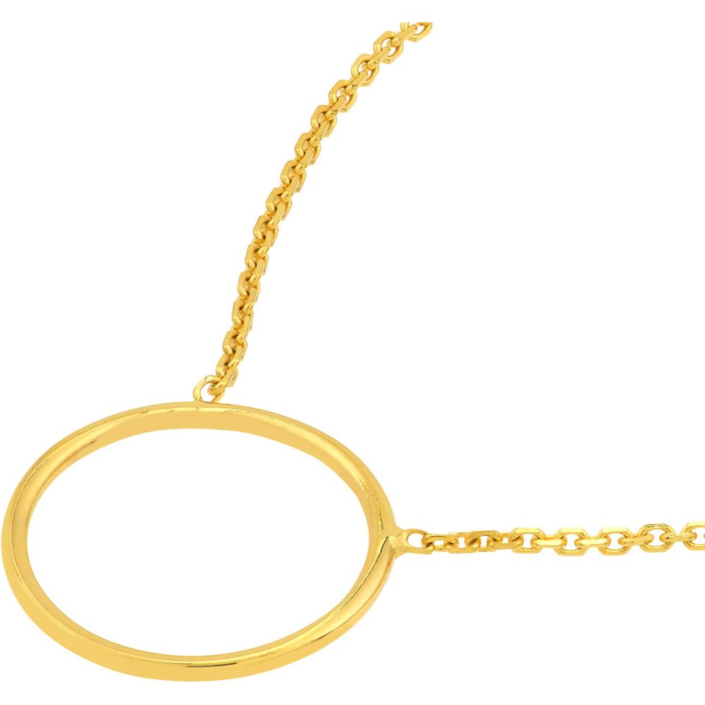 Olas d'Oro - 14K Yellow Gold Open Circle Pendant Necklace with Adjustable Chain  16-18 inches