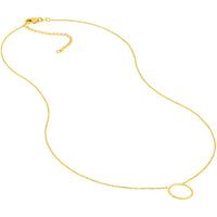 Olas d'Oro - 14K Yellow Gold Open Circle Pendant Necklace with Adjustable Chain  16-18 inches
