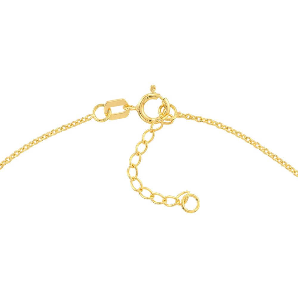 Olas d'Oro - 14K Yellow Gold Open CZ Heart Dangle Adjustable Anklet with Spring Ring Closure - 2.05g Total Weight