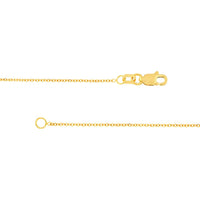 Olas d'Oro - 14K Yellow Gold Open Diamond-Cut Cable Chain Necklace 16" - 1.05mm, Lobster Clasp