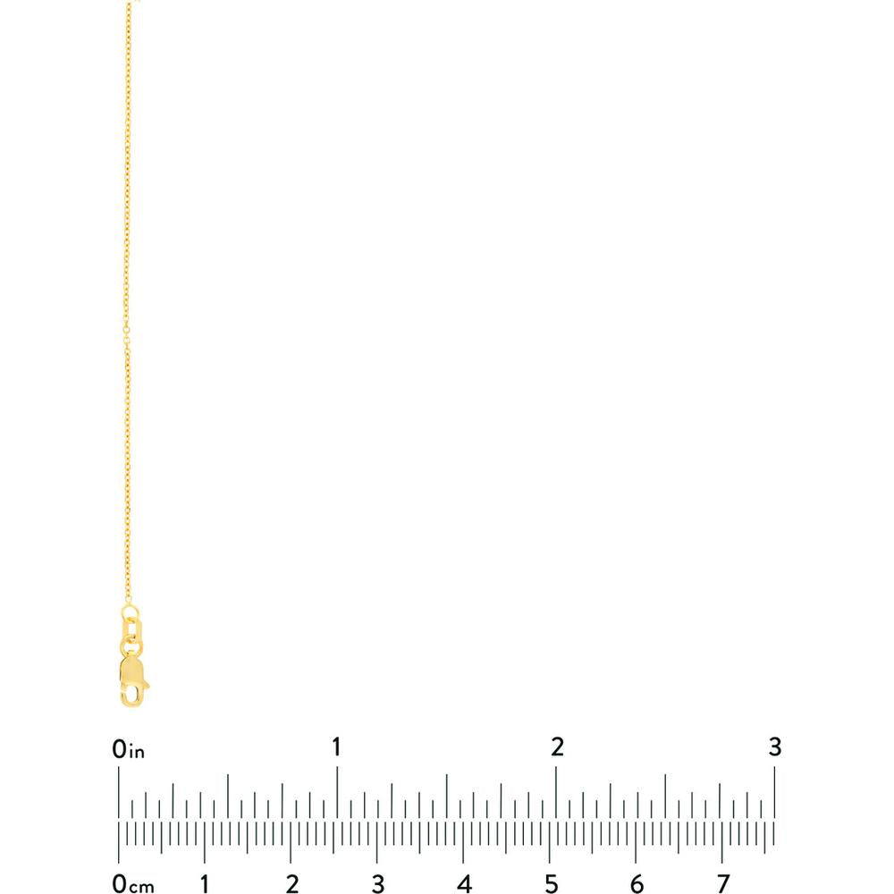 Olas d'Oro - 14K Yellow Gold Open Diamond-Cut Cable Chain Necklace 16" - 1.05mm, Lobster Clasp
