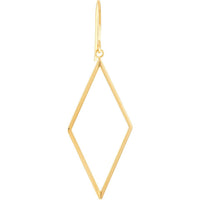 Olas d'Oro - 14K Yellow Gold Open Diamond-Shaped Dangle Earrings - 1.61g