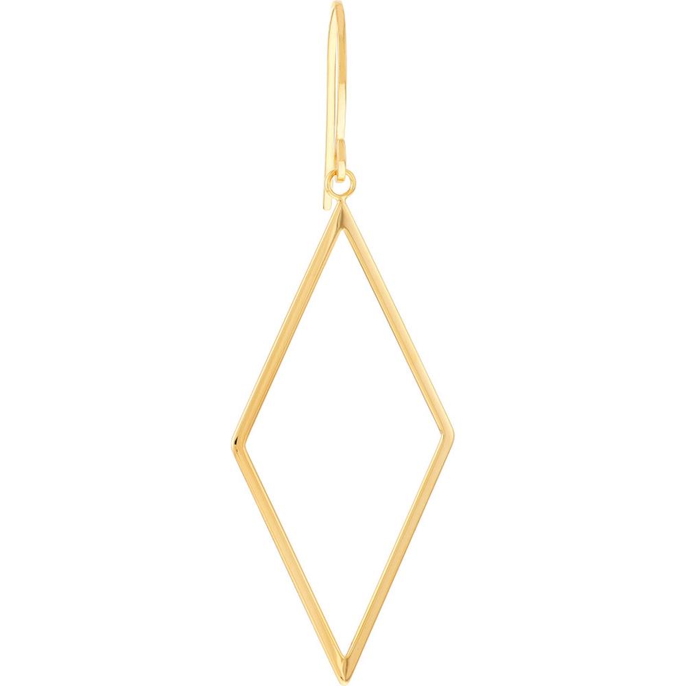 Olas d'Oro - 14K Yellow Gold Open Diamond-Shaped Dangle Earrings - 1.61g