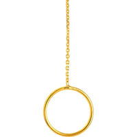 Olas d'Oro - 14K Yellow Gold Open Disc Threader Earrings