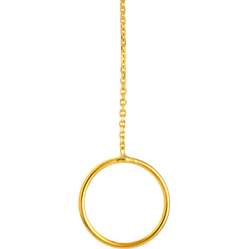 Olas d'Oro - 14K Yellow Gold Open Disc Threader Earrings