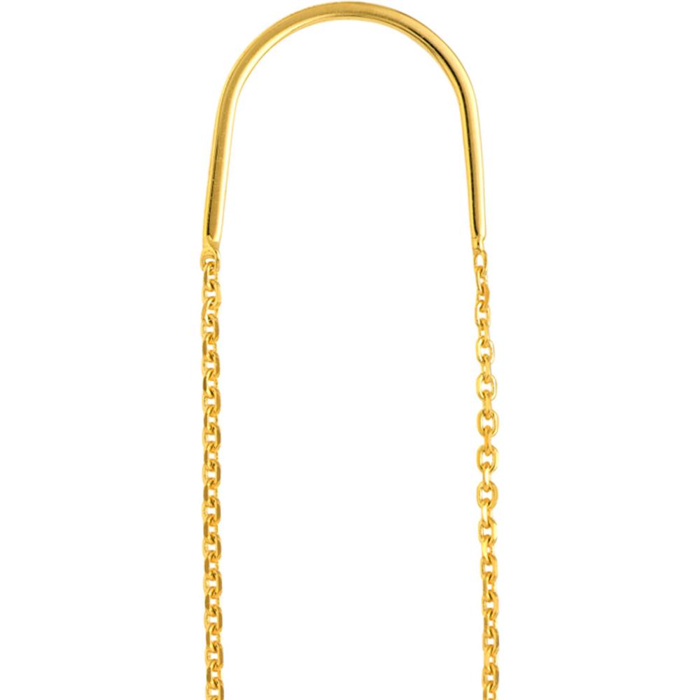 Olas d'Oro - 14K Yellow Gold Open Disc Threader Earrings