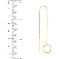 Olas d'Oro - 14K Yellow Gold Open Disc Threader Earrings