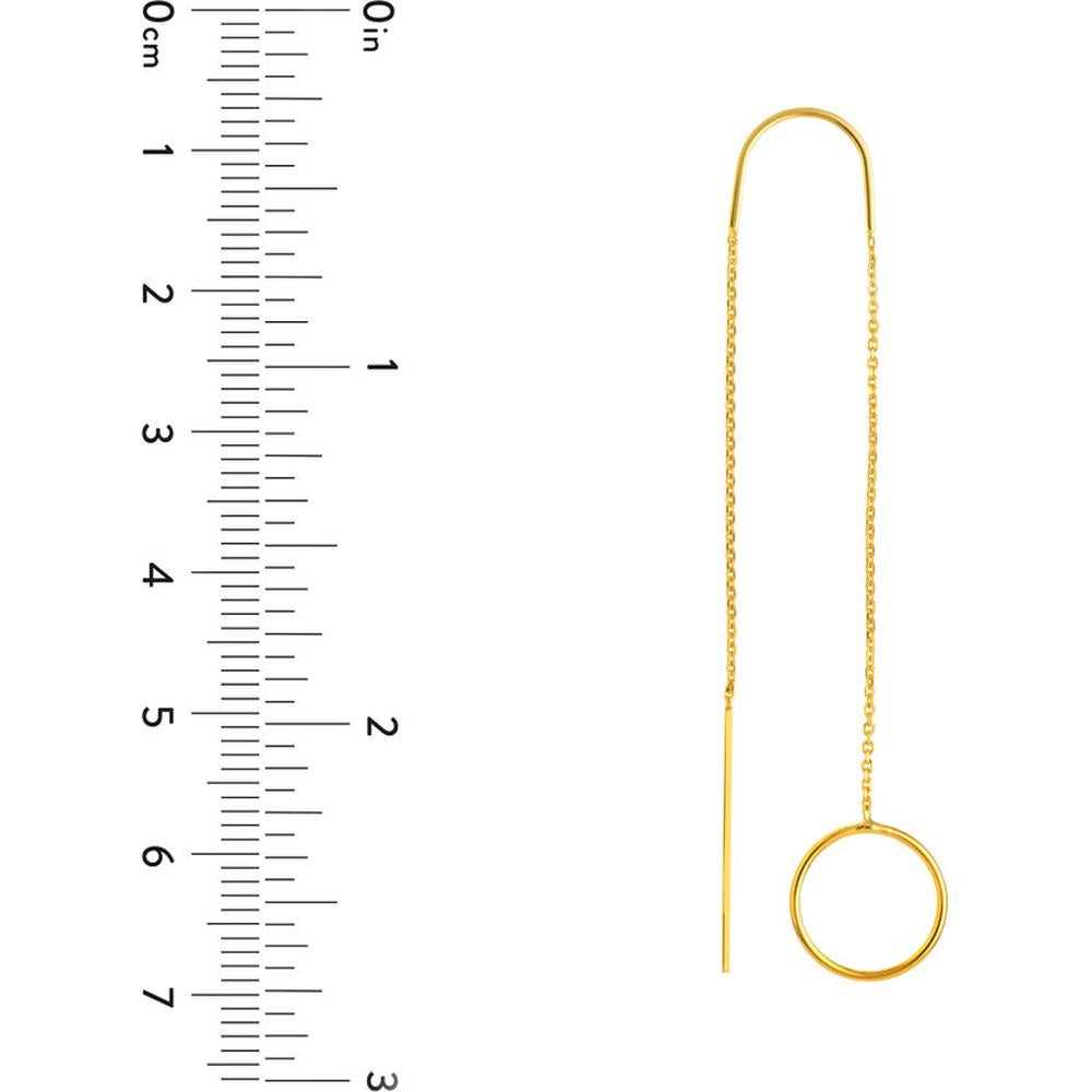 Olas d'Oro - 14K Yellow Gold Open Disc Threader Earrings