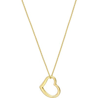 Olas d'Oro - 14K Yellow Gold Open Heart Pendant Adjustable Necklace - 2.80g