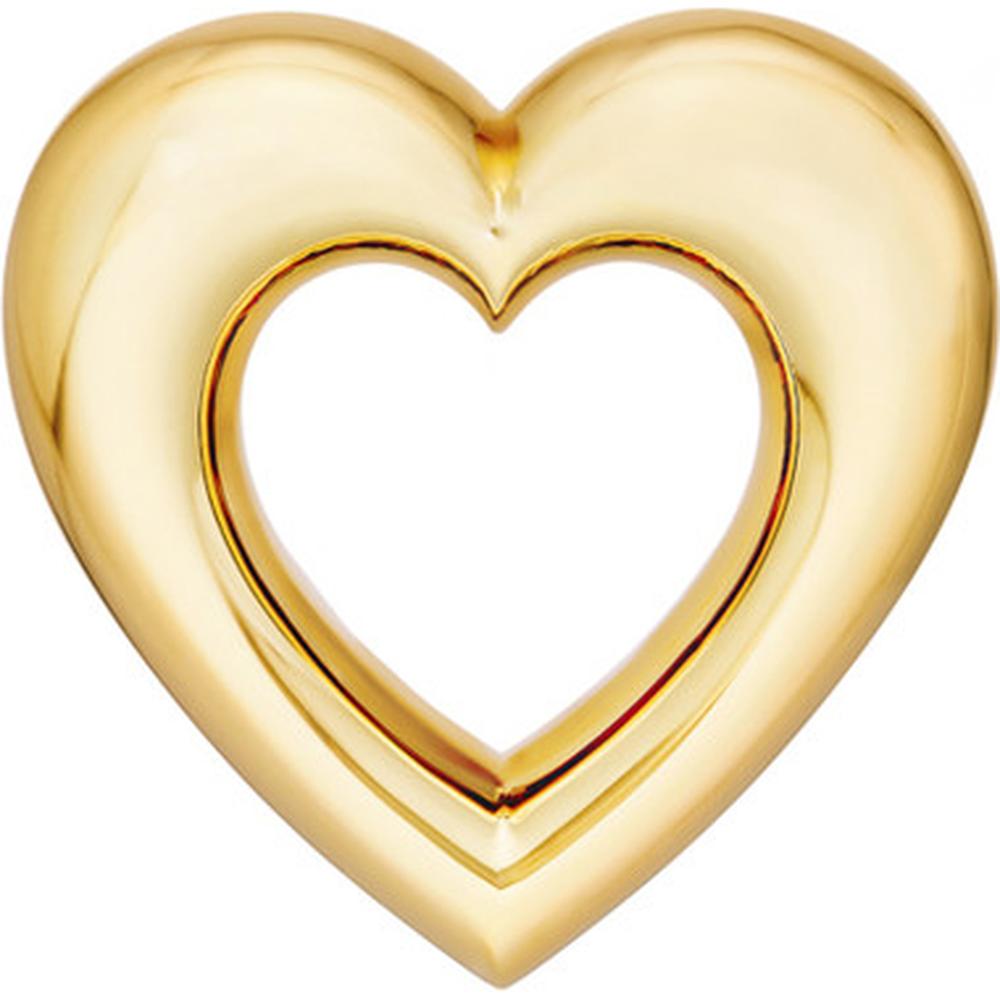 Olas d'Oro - 14K Yellow Gold Open Heart Stud Earrings - 3.74g Total Weight
