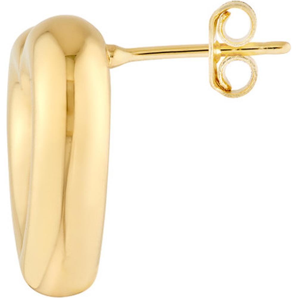 Olas d'Oro - 14K Yellow Gold Open Heart Stud Earrings - 3.74g Total Weight