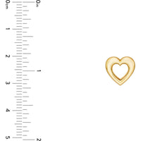 Olas d'Oro - 14K Yellow Gold Open Heart Stud Earrings - 3.74g Total Weight