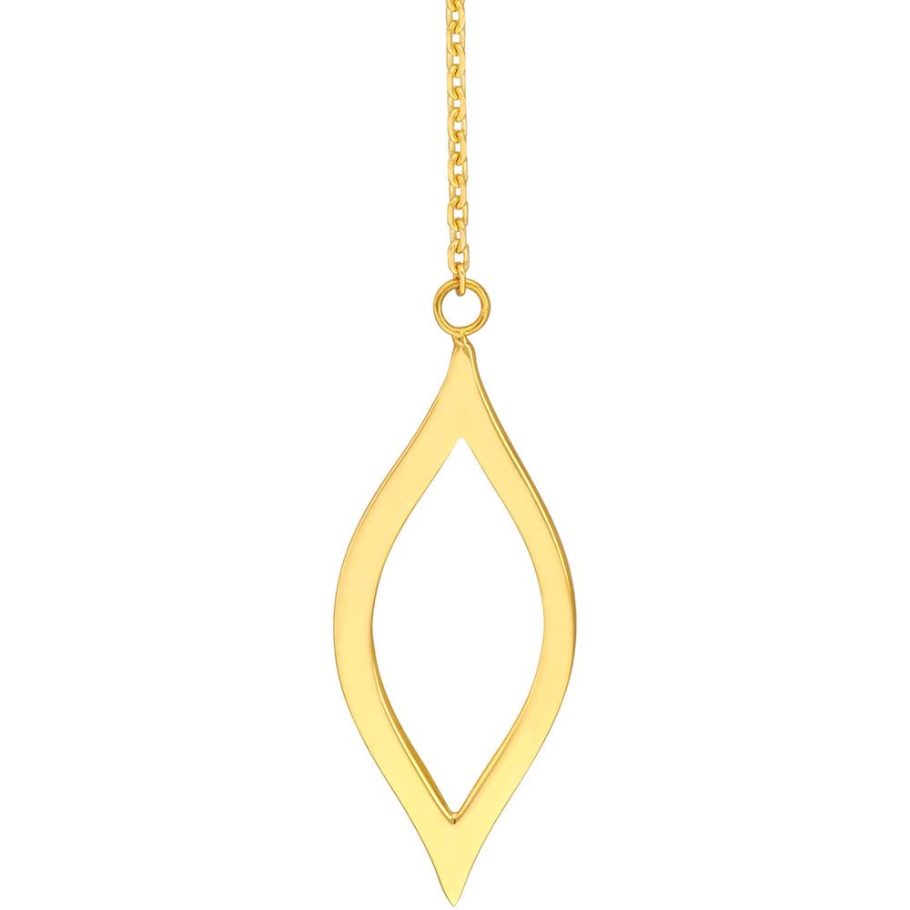 Olas d'Oro - 14K Yellow Gold Open Marquise Threader Earrings