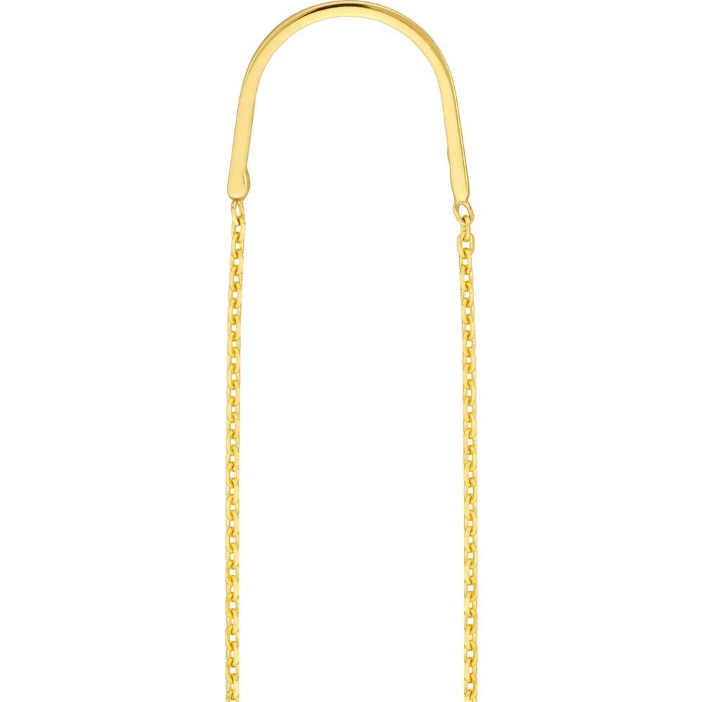 Olas d'Oro - 14K Yellow Gold Open Marquise Threader Earrings