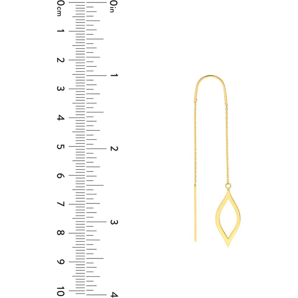 Olas d'Oro - 14K Yellow Gold Open Marquise Threader Earrings