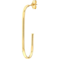 Olas d'Oro - 14K Yellow Gold Open Paper Clip Hoop Earrings - 1.25g Total Weight