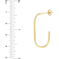 Olas d'Oro - 14K Yellow Gold Open Paper Clip Hoop Earrings - 1.25g Total Weight
