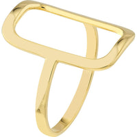 Olas d'Oro - 14K Yellow Gold Open Paper Clip Link Ring - Size 7