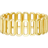 Olas d'Oro - 14K Yellow Gold Open Paper Clip Side by Side Ring - Size 7