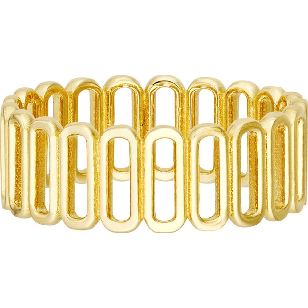 Olas d'Oro - 14K Yellow Gold Open Paper Clip Side by Side Ring - Size 7