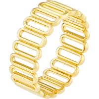 Olas d'Oro - 14K Yellow Gold Open Paper Clip Side by Side Ring - Size 7