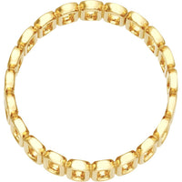 Olas d'Oro - 14K Yellow Gold Open Paper Clip Side by Side Ring - Size 7