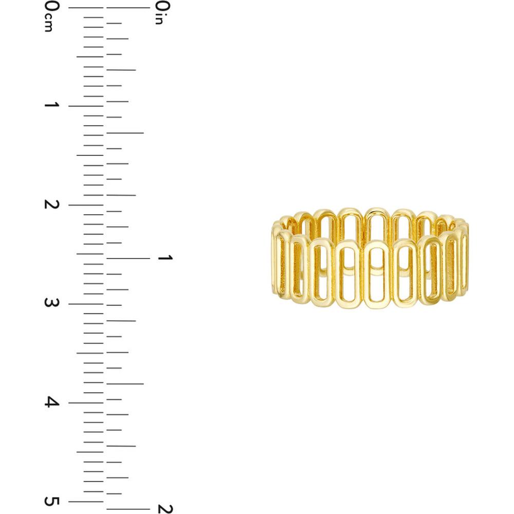 Olas d'Oro - 14K Yellow Gold Open Paper Clip Side by Side Ring - Size 7