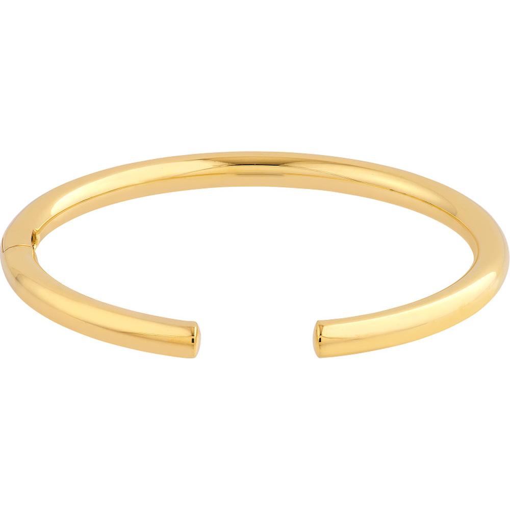 Olas d'Oro - 14K Yellow Gold Open Polished 5mm Bangle with Hinge Closure - 10g