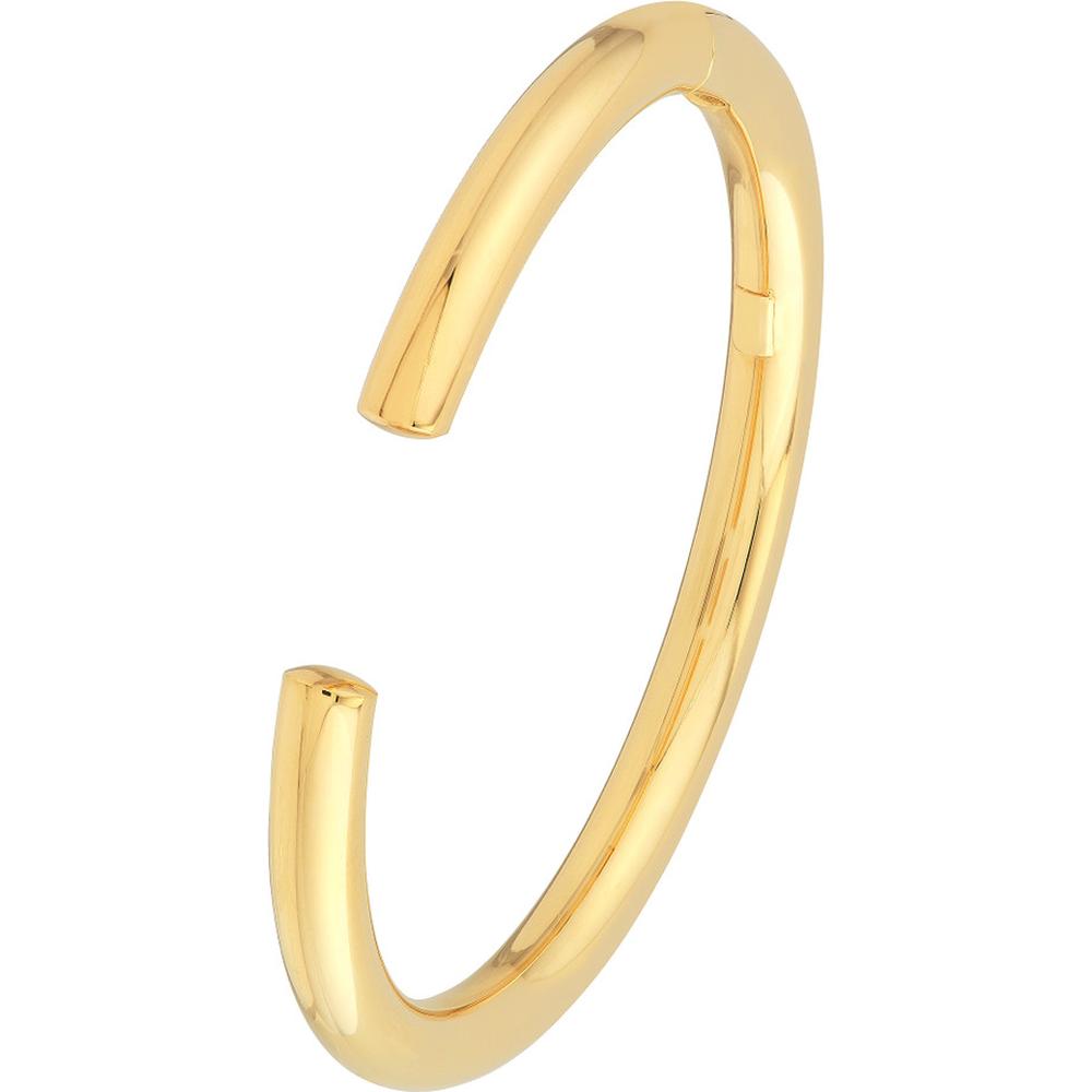 Olas d'Oro - 14K Yellow Gold Open Polished 5mm Bangle with Hinge Closure - 10g