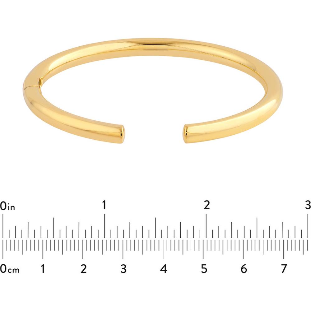 Olas d'Oro - 14K Yellow Gold Open Polished 5mm Bangle with Hinge Closure - 10g