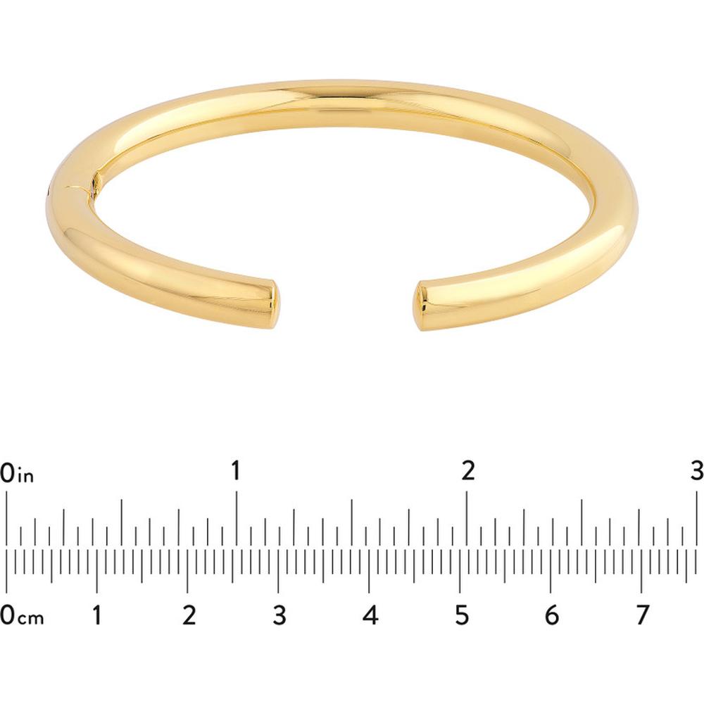 Olas d'Oro - 14K Yellow Gold Open Polished Bangle Bracelet - Elegant Luxury Statement Piece