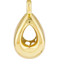 Olas d'Oro - 14K Yellow Gold Open Teardrop Oval Charm with Jump Ring - 1.60g