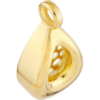 Olas d'Oro - 14K Yellow Gold Open Teardrop Oval Charm with Jump Ring - 1.60g