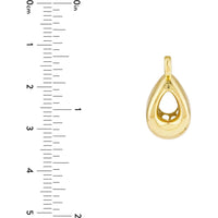Olas d'Oro - 14K Yellow Gold Open Teardrop Oval Charm with Jump Ring - 1.60g