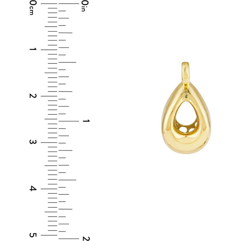 Olas d'Oro - 14K Yellow Gold Open Teardrop Oval Charm with Jump Ring - 1.60g