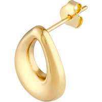 Olas d'Oro - 14K Yellow Gold Open Teardrop Stud Earrings  Lightweight Luxury Design