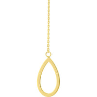 Olas d'Oro - 14K Yellow Gold Open Teardrop Threader Earrings - 1.30g Total Weight