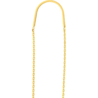 Olas d'Oro - 14K Yellow Gold Open Teardrop Threader Earrings - 1.30g Total Weight