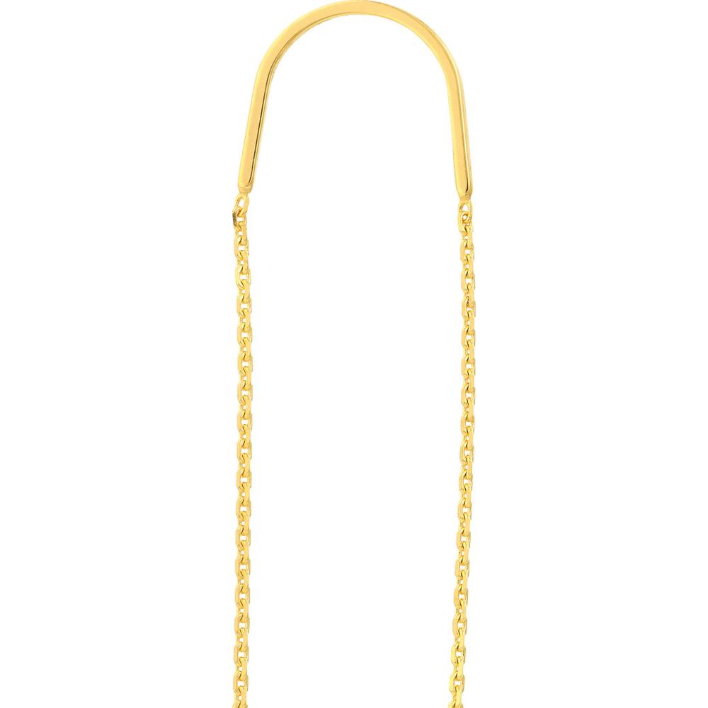 Olas d'Oro - 14K Yellow Gold Open Teardrop Threader Earrings - 1.30g Total Weight